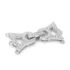 Высокое качество Овальный Micro Pave CZ Циркон 925 пробы серебро коробка застежка Разъем Ювелирные изделия из жемчуга тонкой изделий Аксессуары SC-BC240
