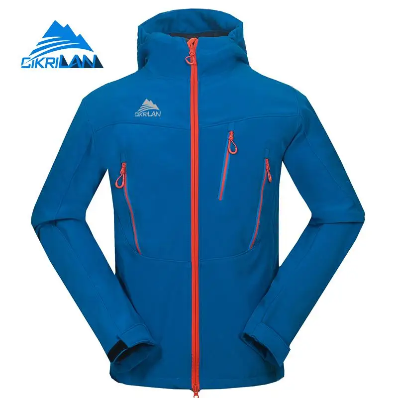 Мужская водонепроницаемая куртка с капюшоном флисовая защитой от ветра для