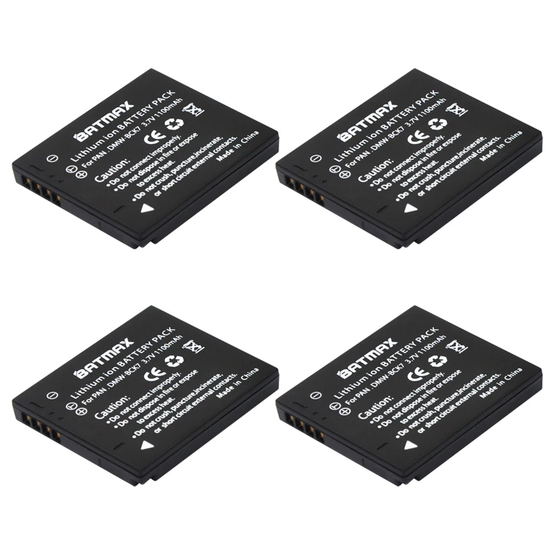 Аккумуляторная батарея Batmax 4 шт. фреза BCK7 для Panasonic Lumix DMCFH2 DMC FH4 FH5 FH6 FH25 FH27 FP5 FT30|lumix