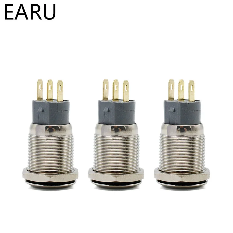 16mm Metal Push Button Switch Waterproof Momentary Fixation Latching Self-return Car Engine Start PC Power Switch