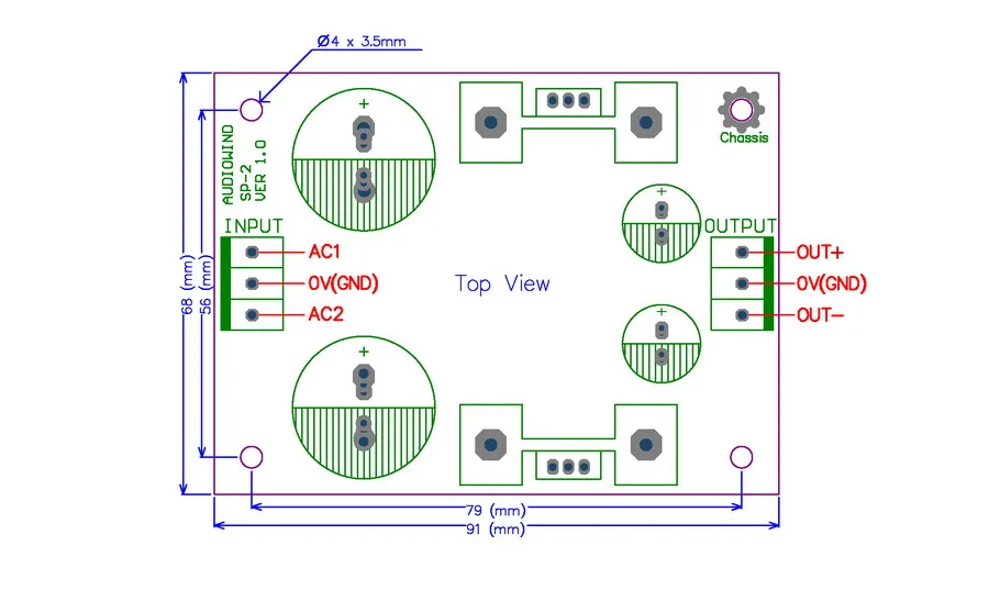 Напряжение печатная плата регулятора для LM317 LM337 или 78xx 79xx IC