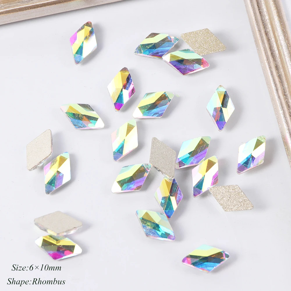 10 шт. 3D художественное оформление ногтей стразами в форме Русалочки стеклянные