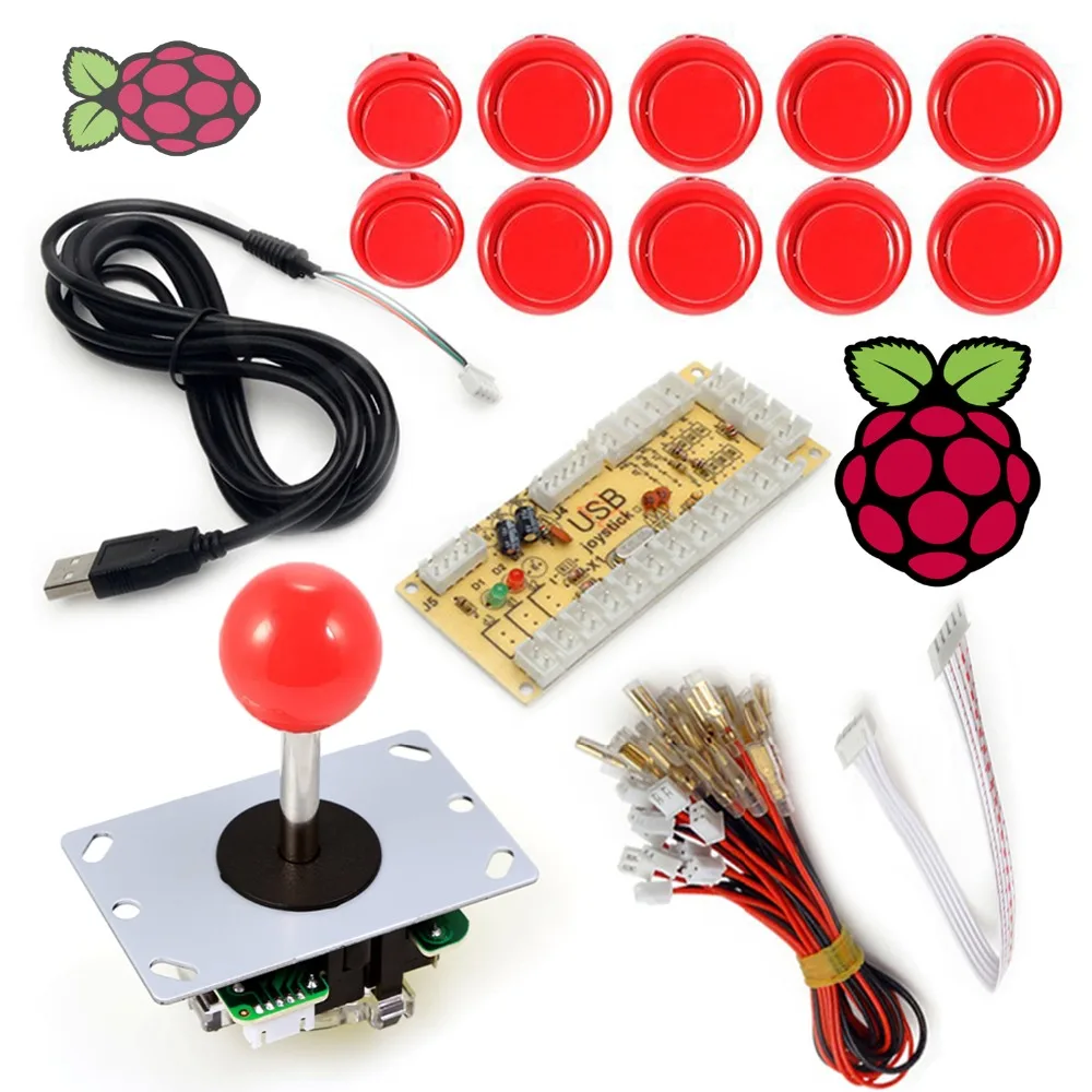Аркада Raspberry Pi 1 2 3 проекта Аркады пуговицы + 5 Pin палка USB энкодер плата для замены