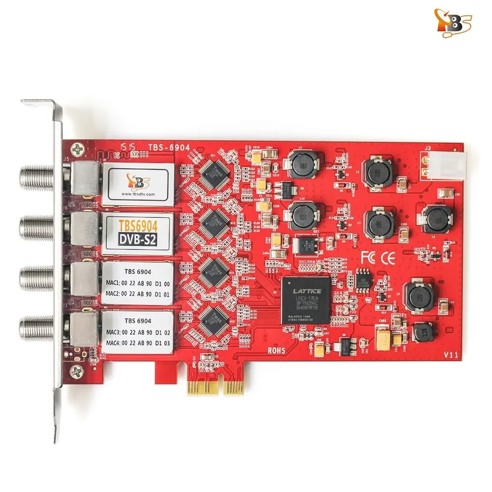 Четырехъядерный тюнер TBS6904 DVB-S S2 четырехъядерный тюнер PCIe карта для просмотра и записи цифровой спутник FTA ТВ каналы на ПК