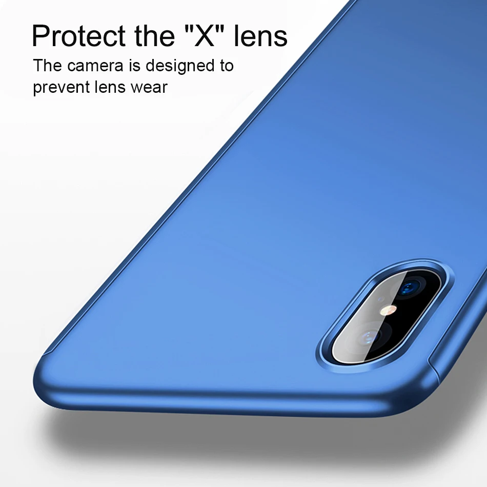 Proelio 360 Full Cover Phone Case For iPhone X 8 7 6 6s Plus PC Protective Cases With Glass |