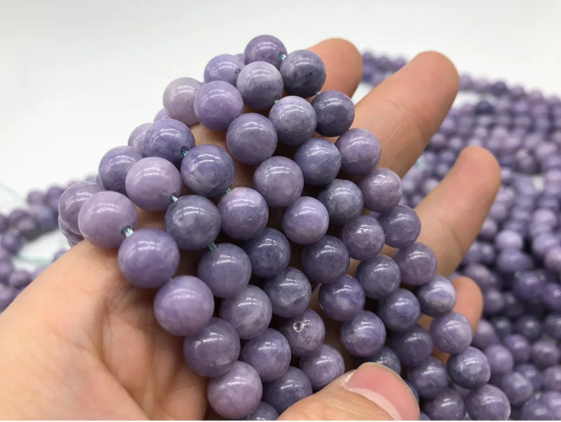 Natural Lavender Stone Beads Amethysts Purple Crystal Round Loose Beads for Jewelry Making Diy Bracelet Size 4/6/8/10/12mm 15.5"