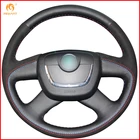 MEWANT черный чехол на руль из натуральной кожи и замши для Skoda Octavia Superb 2012, Fabia, Skoda Octavia a 5 a5 2012 2013