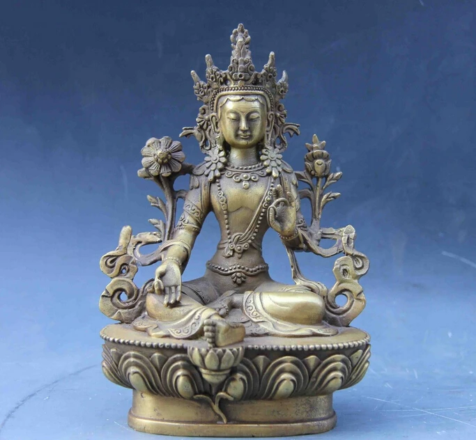 6 Китайский буддистский храм красный бронзовый медный цветок лотоса