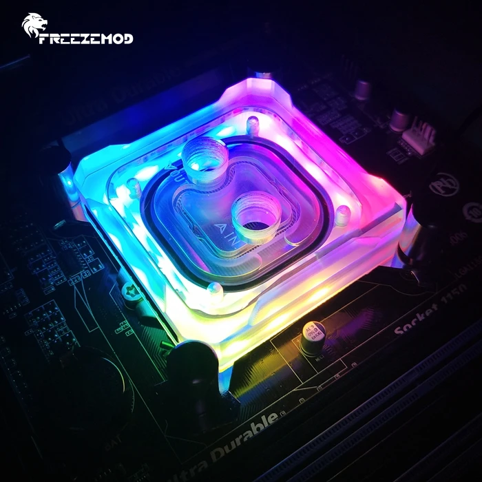 FREEZEMOD компьютер PC воды процессорного кулера блок AMD AM2 AM3 AM4 2019 3pin 5V светильник