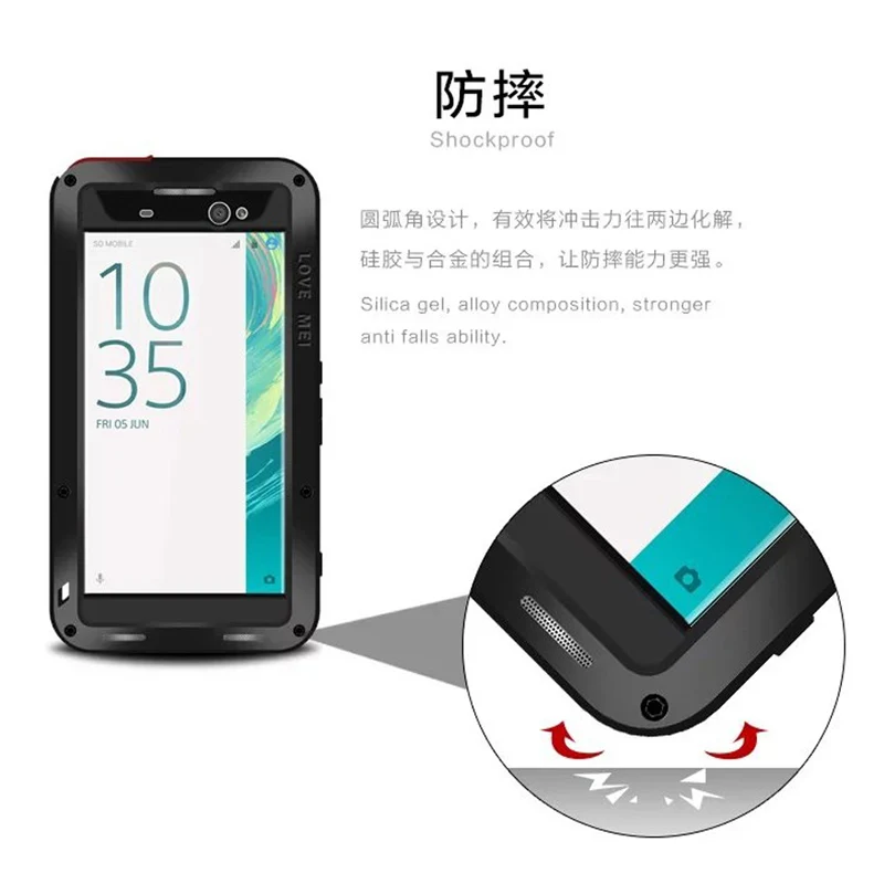 LOVE MEI для sony Xperia XA Ultra Cover F3212 F3216 F3211 сверхпрочный силиконовый чехол ТПУ и жесткая