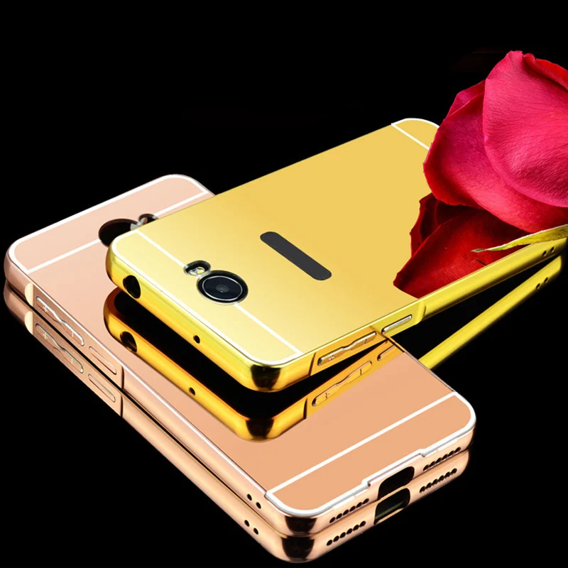 Для Huawei Y5 II Алюминий металлический корпус зеркала ультра тонкий жесткий защитный