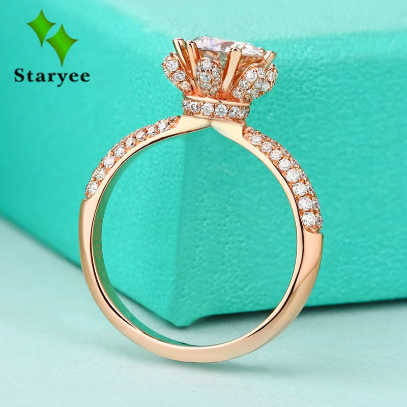 Женское Обручальное кольцо с имитацией бриллианта розовое золото 14 к 585 пробы| |