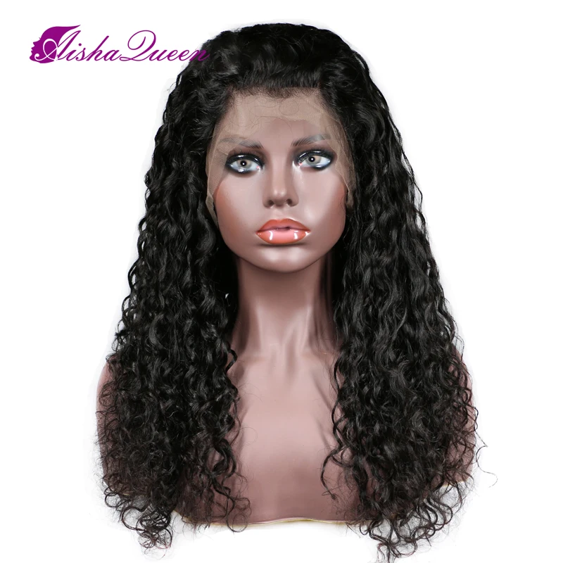 Aisha 130% Density 360 Lace Frontal Wig Deep Curly Wigs Malaysia Remy Human Hair for Black Women Pre plucked Bleached Knots | Шиньоны и