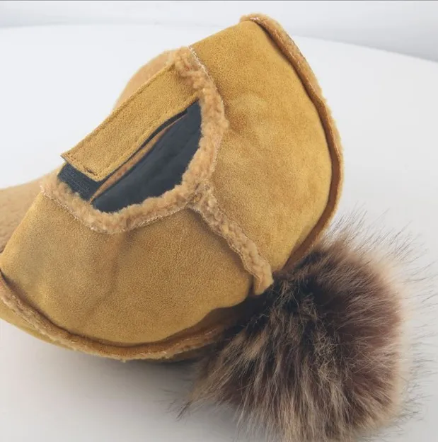 New Winter Baby Hat with Pompom Wool Autumn Girl Adjustable Fur Ball Boy Cap Kids Accessories for 2-6 Years 1PC | Детская одежда и