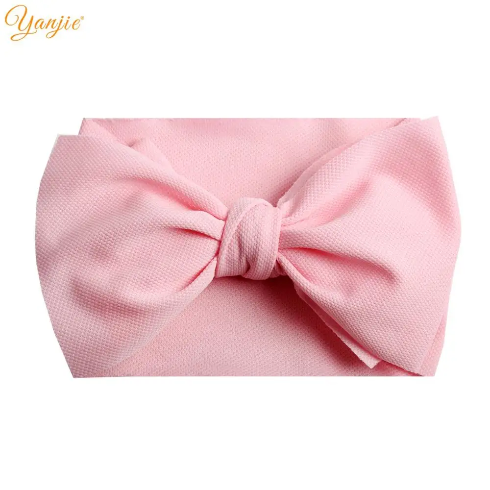 7 inch bow-lt pink 7 дюймовая повязка на голову с большим бантом для девочек, г., однотонные большие банты для волос, эластичные тюрбан, повязка на голову, детский топ с бантом, повязка на голову, аксессуары для волос - Цвет: 7 inch bow-lt pink