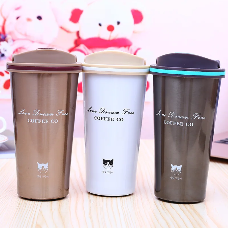

ANJIALT 500ML Thermos Coffee Mugs Stainless Coffee Tumbler Vacuum Flasks Thermoses for Car Thermocup Seal Travel Water Bottle