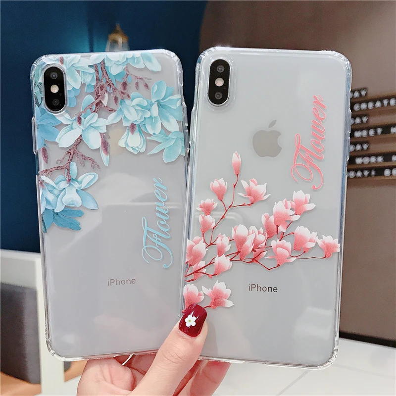 Модный чехол для телефона с цветочным рисунком iphone 12 11 PRO X Xs max XR C7 8 6 plus lear простой