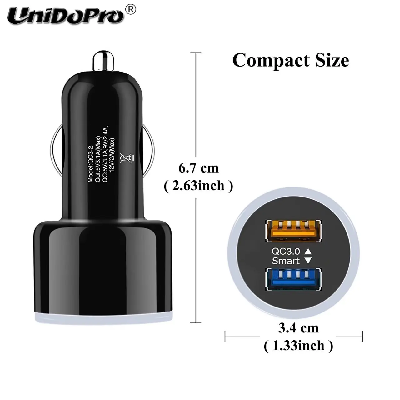 Быстрая зарядка 2USB QC 3 0 35 Вт автомобильное зарядное устройство + кабель типа C фута