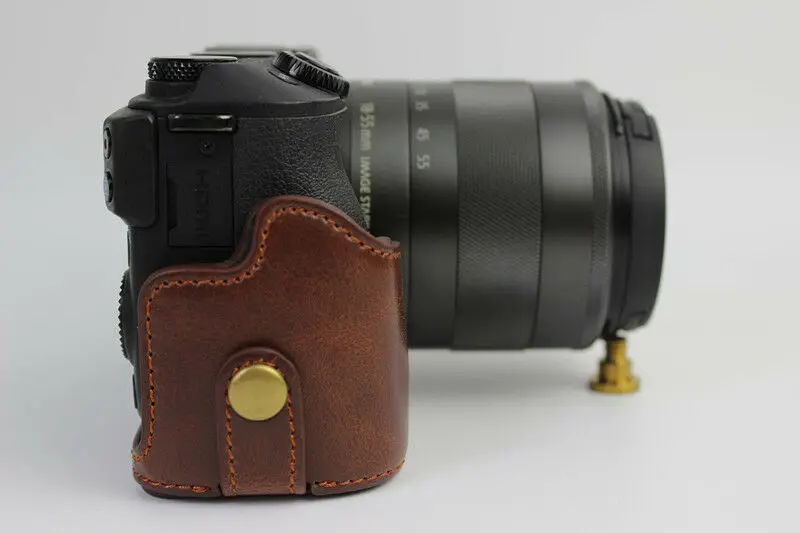 Половина ПУ кожаный чехол сумка ручка Крышка Buttom для Canon EOS M6 камера EOSM6 |