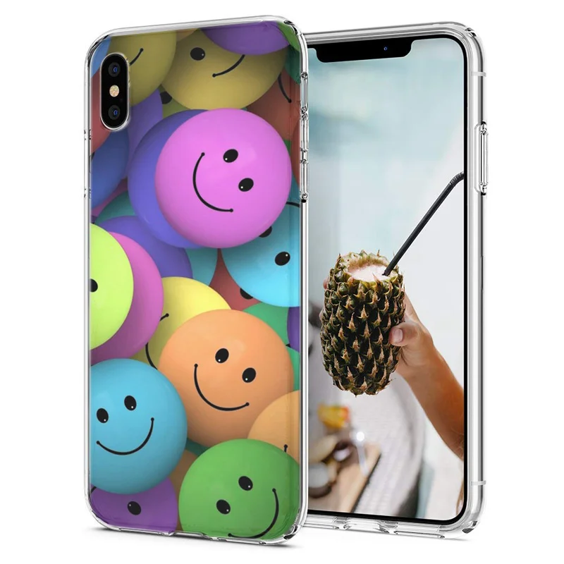 Soft Phone Case For iPhone X XS XR Covers TPU Colorful Sky Landscape Leaf Painted Fundas iPhone6 Max M010 |