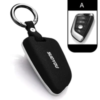 3 color luxury car key case cover genuine leather galvanized alloy for bmw x1 x5 x6 f15 f16 f48 12 series car styling red black