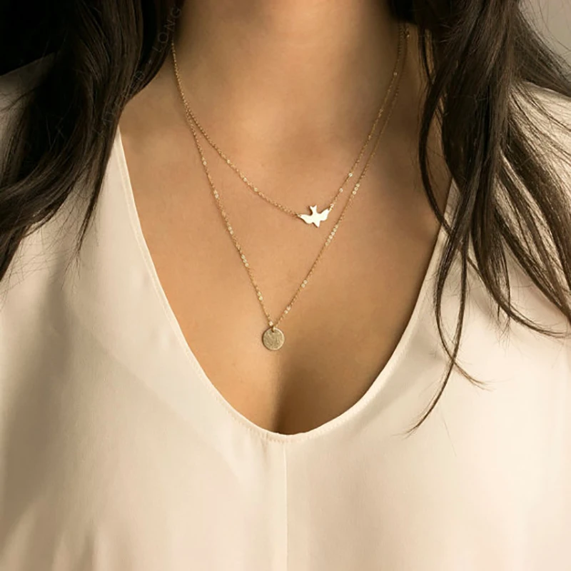 Miage простой многослойный летний Сион птица мир кулон в виде голубя ключицы цепи