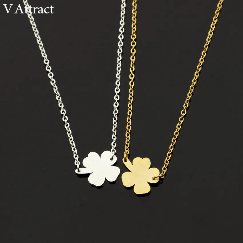 V Attract BFF ювелирные изделия Boho Luck Золото Серебро Ketting четыре листа клевера браслет для женщин нержавеющая сталь цепь Pulseira