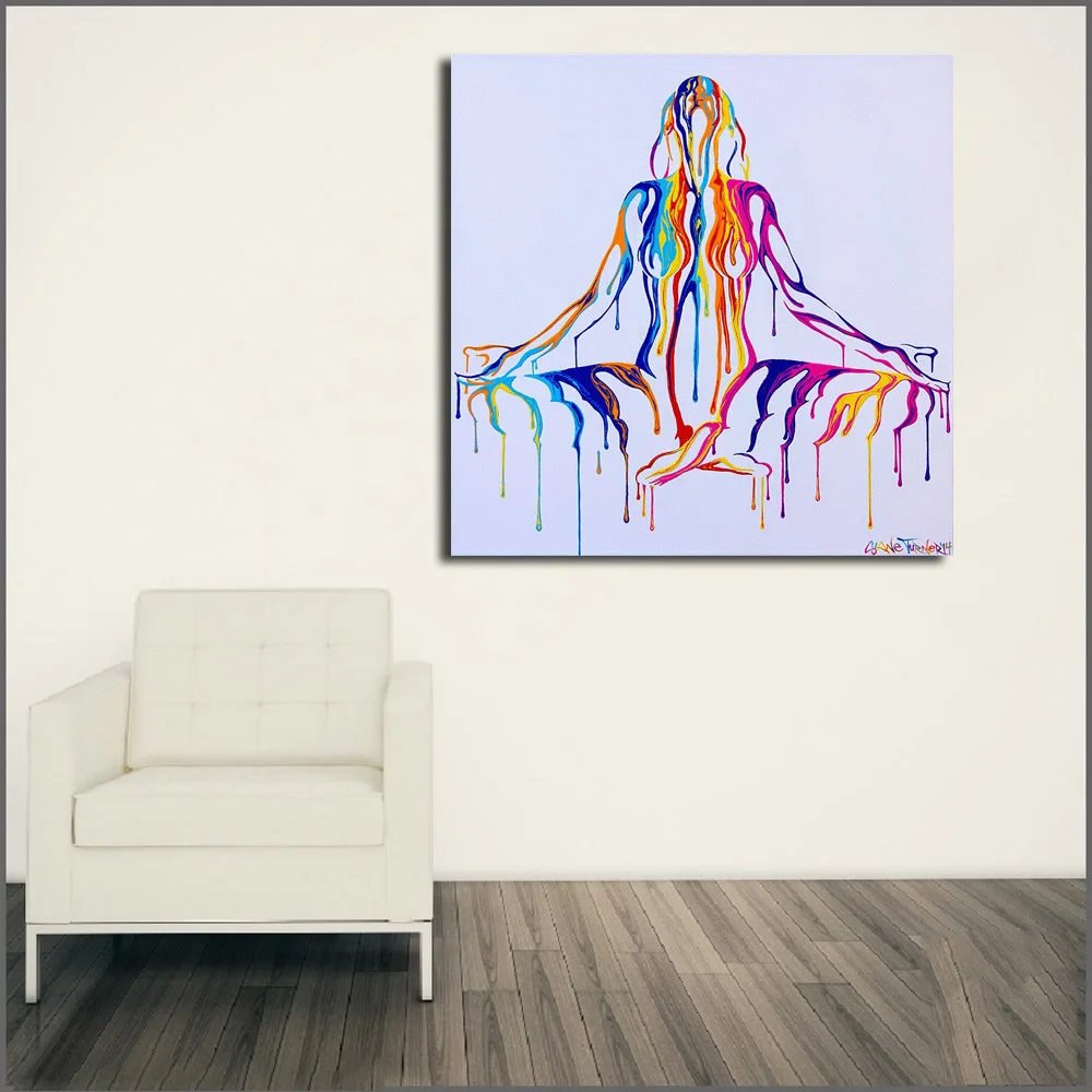 

Wlong художественный модный принт, картина маслом, холст для йоги, девушка, настенное искусство, настенные картинки для гостиной, спальни, офис...