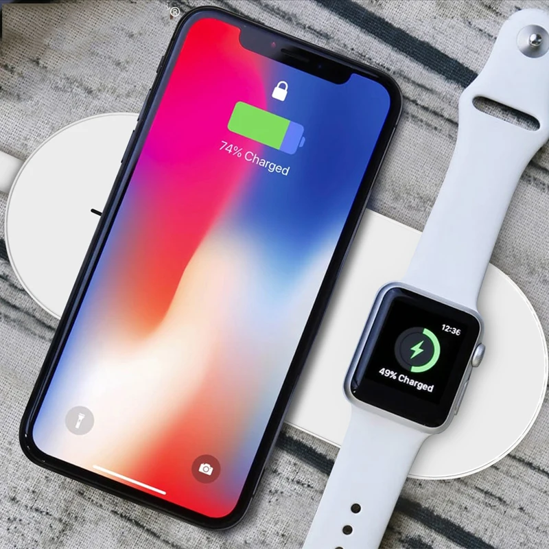 Беспроводное зарядное устройство EtopLink для быстрой зарядки iPhone X 8 8plus iWatch 3 2 QI Sumsang