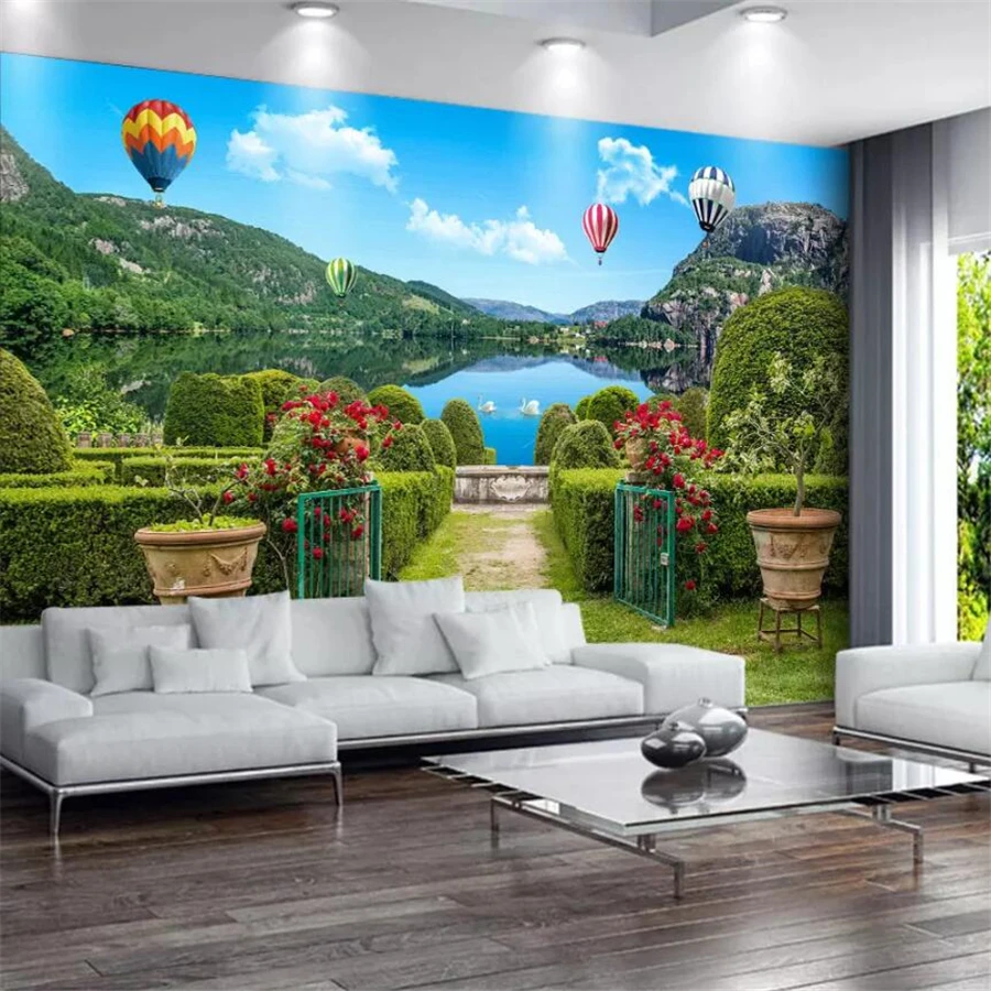 3D обои на заказ wellyu фрески для фотосъемки с изображением участка сада двери