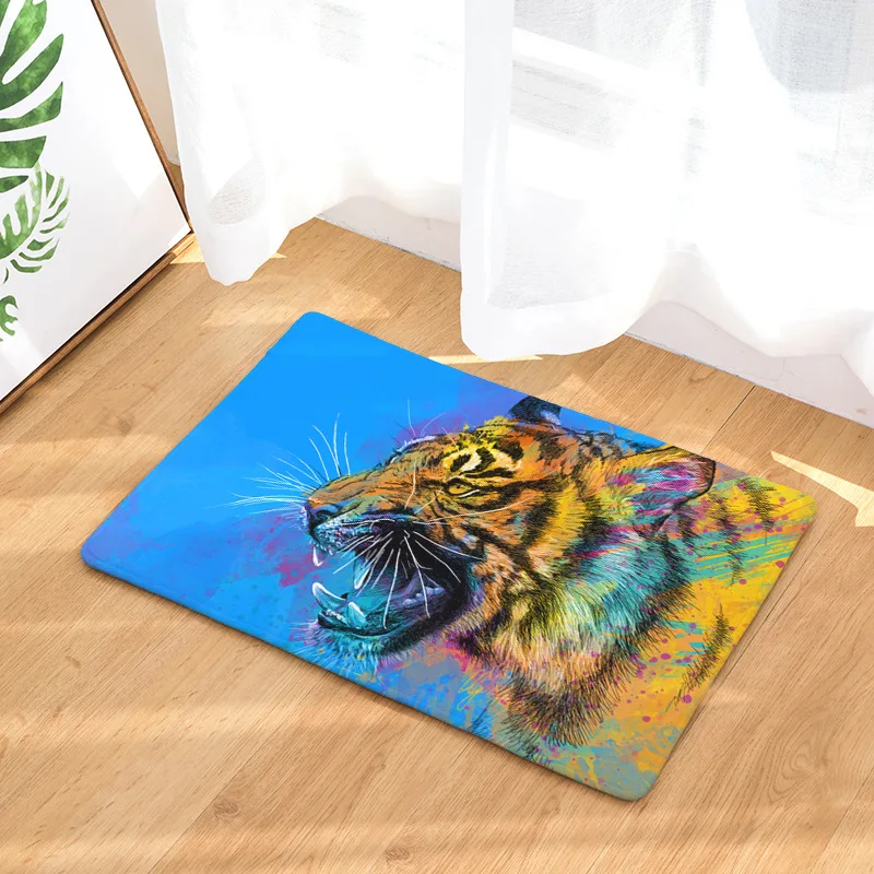 Яркие напольные коврики с принтами тигра льва волка для детской комнаты спальни