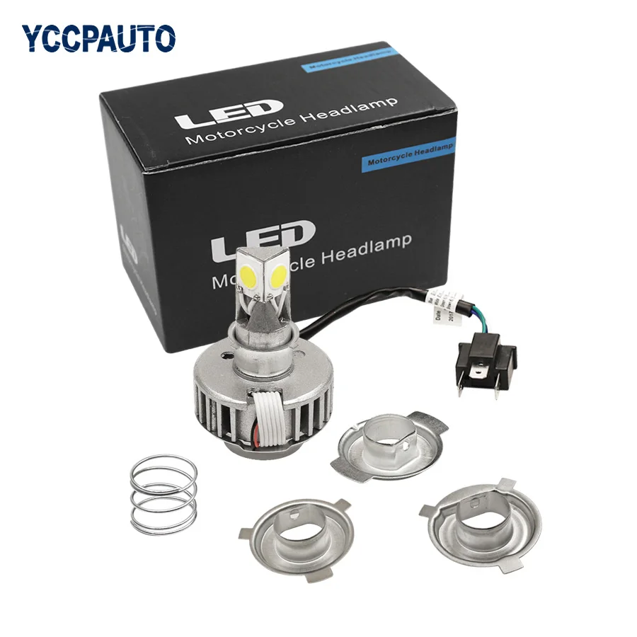 Сине-голубой H6 H4 Led Ba20d мотоциклетный головной светильник лампа DC12v мотоциклетный головной светильник s лампы H4 светодиодный мотоциклетный головной светильник Hi Lo луч белого цвета - Цвет: Сине-голубой