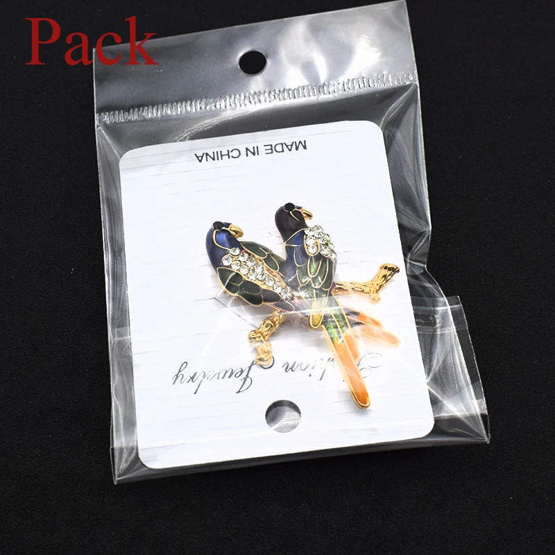 Cute Double Bird Animal Brooches For Women Men Coat Dress Decoration Inlay Rhinestone Brooch Pins Jewelry Accessories | Украшения и