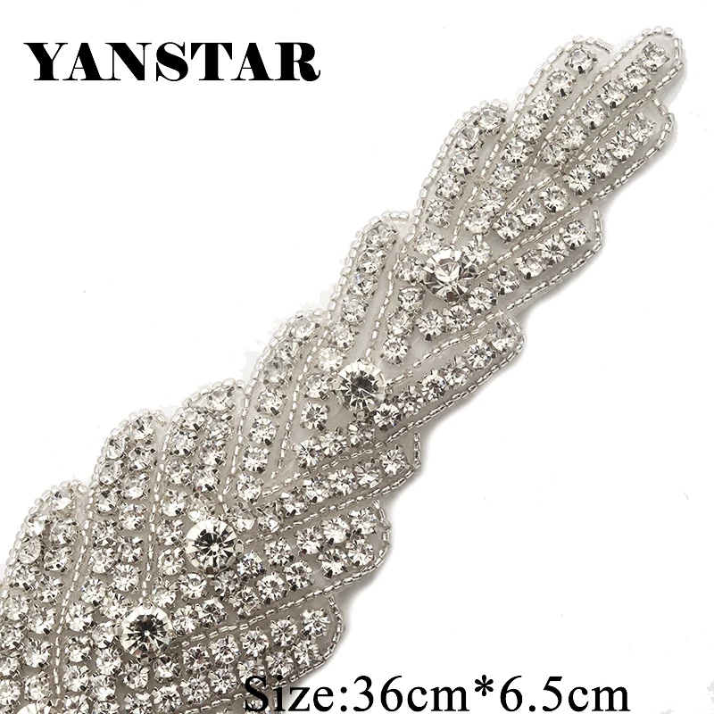 YANSTAR оптовая продажа (30 шт.) стразы аппликации для свадебного пояса Серебряные