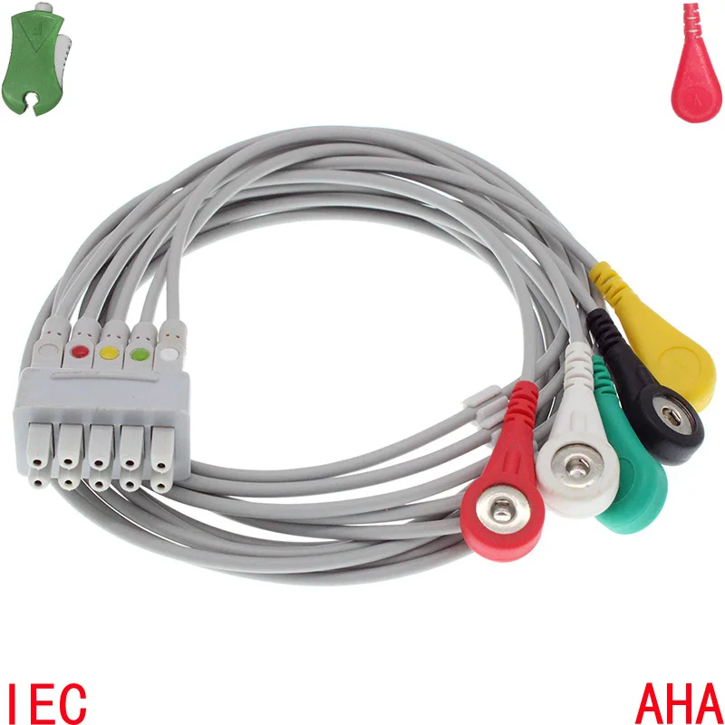 

Use for GE-Marquette Patient ECG EKG Monitor with 5 lead Leadwire for Dash PRO/Eagle/Solar/Tram systems,IEC or AHA,snap or clip