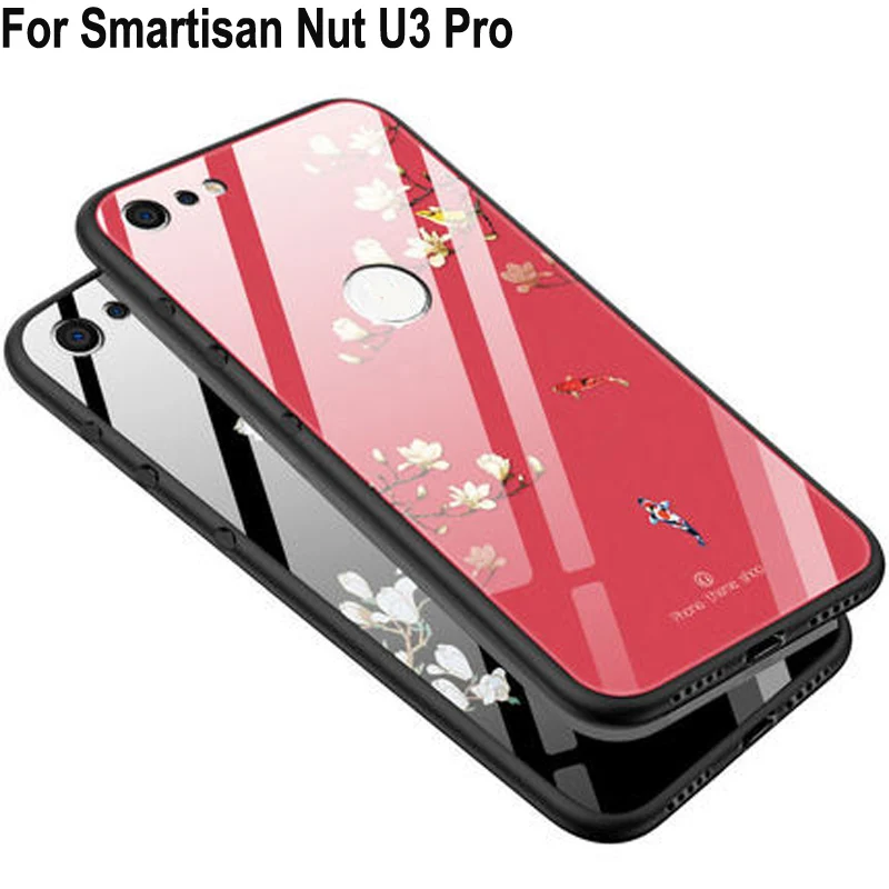 Винтажный чехол с цветами для Smartisan Nut U3 Pro PC + закаленное стекло узором U3Pro s