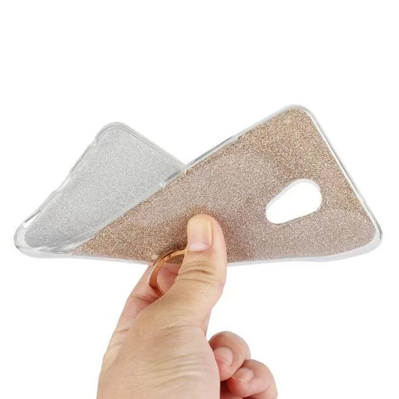 Cover Phone Case For Meizu Pro 6 Plus Pro6 plus Pro6+ 5.7&quot TPU Silicone Transparent Shell Flash Glitter Powder Finger Ring Stent |