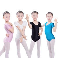 kids ballet bodysuit black stretch short sleeved leotards girls gymnastics body wear children ballet jumpsuit dance