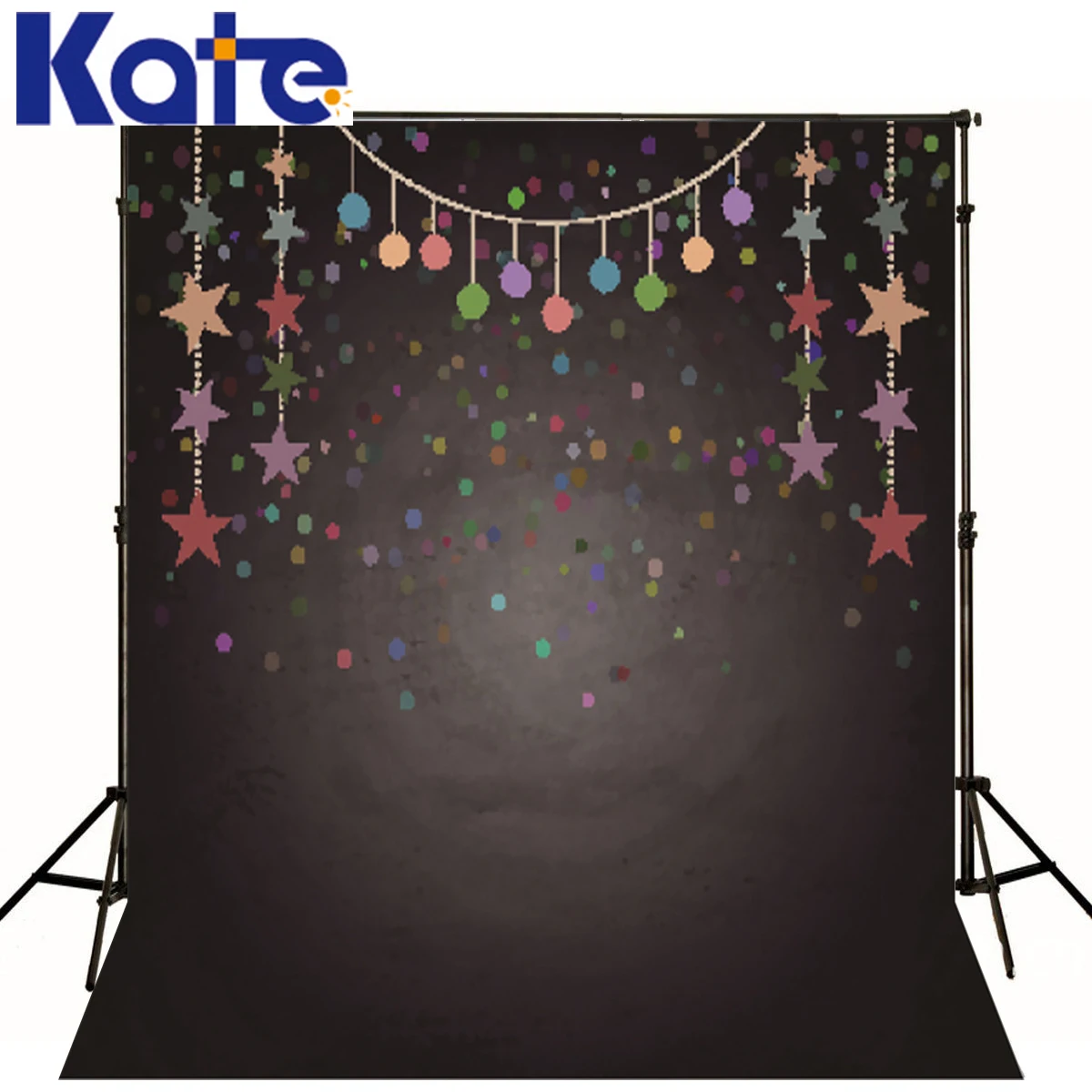 Kate 10X10FT фотографический фон черный цвет фона декоративные точки звезды фото цифровые фоны детские