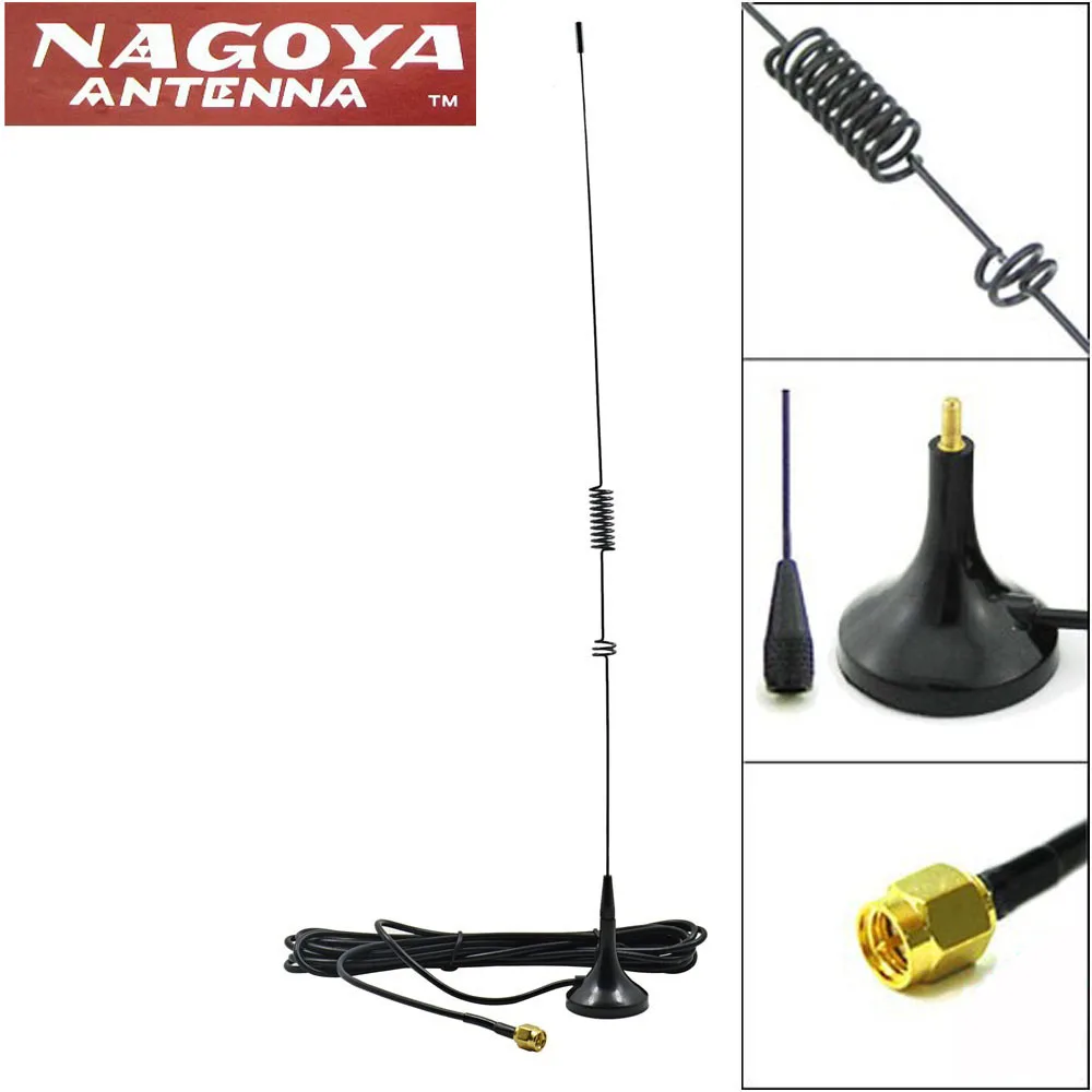 Nagoya UT 106UV SMA M VHF/UHF Двухдиапазонная Магнитная Базовая антенна для Yaesu Vertex VX 3R 8DR TYT 160