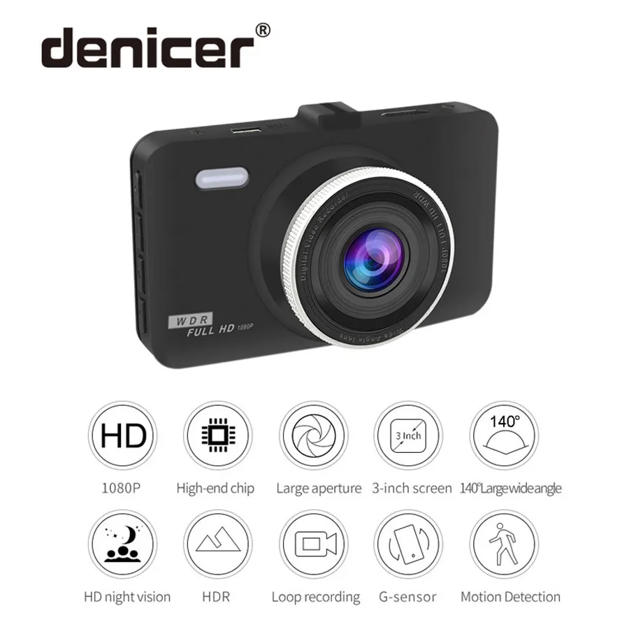 

Car Autoregistrar Dashcam Full HD 1080P Cyclic Recording Black Car Autoregistrator denicer Dash Camera with Night Vision Light