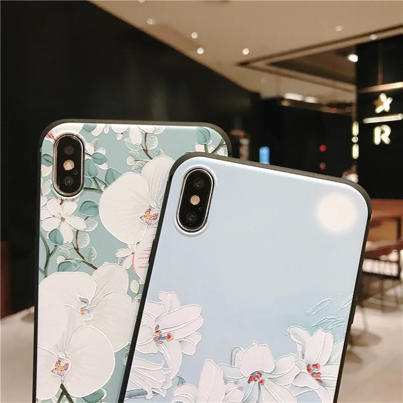Мягкий силиконовый чехол Boucho для iPhone 5 SE S XS Max XR Ретро Цветочный телефона X 6 6S 7 8 Plus