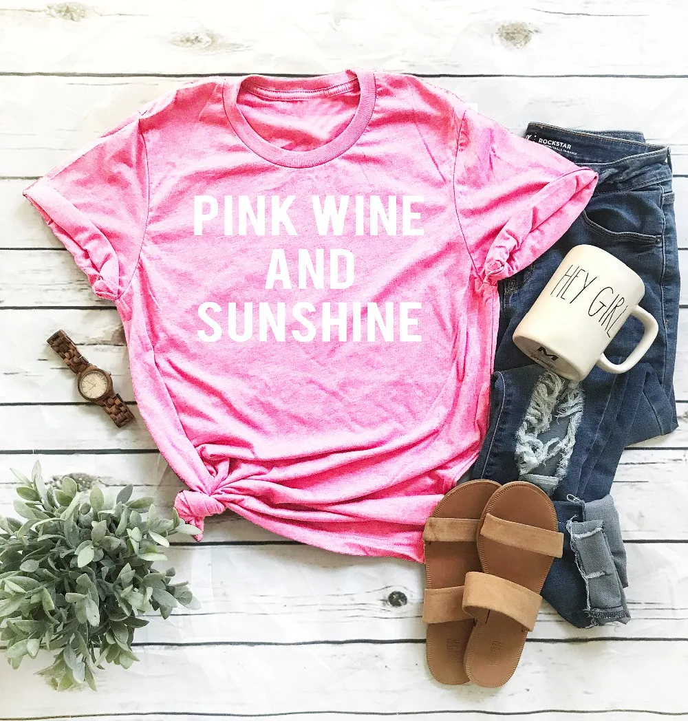 

Футболки с дегустацией розового вина и солнечного света летняя футболка унисекс с коротким рукавом для питья хлопковая Повседневная хипст...