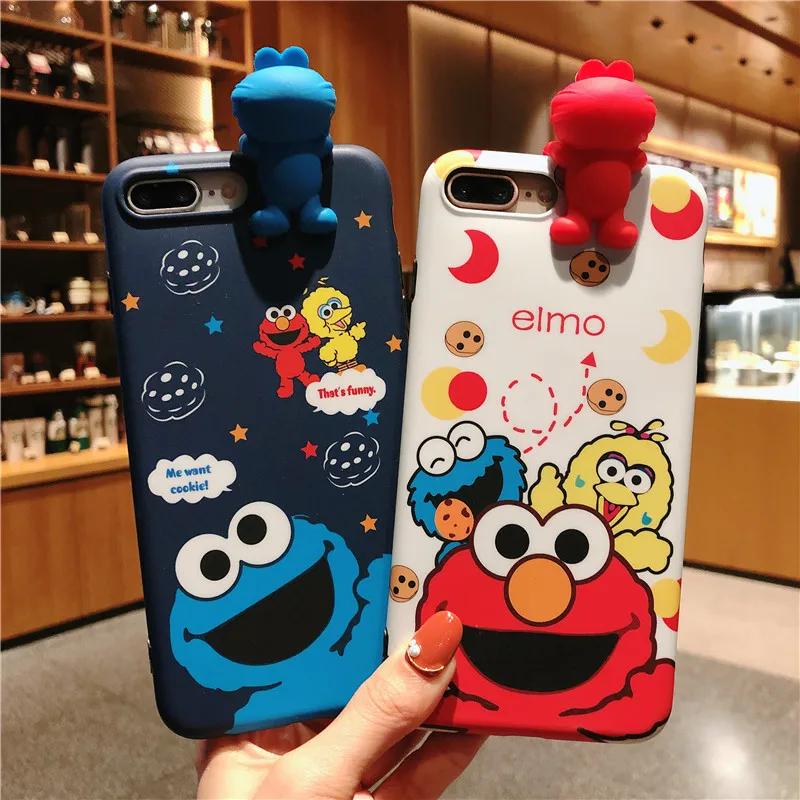 Для iphone 8 8plus 3D чехол для телефона с изображением улицы Сезам + закаленное стекло