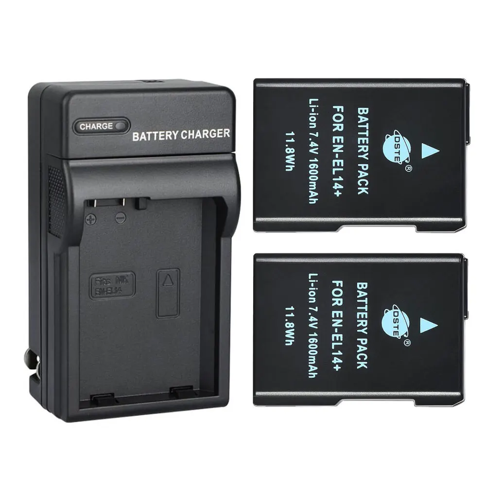 2 шт 1600 mAh декодирования EN EL14A EL14 ENEL14 Батарея для Nikon D3100 D3200 D3300 D3400 D3500 D5600 D5200 D5100 P7100 +