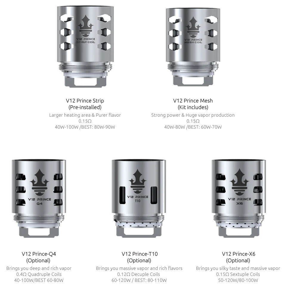 SMOK TFV12 Prince Coil V12 Prince RBA Q4 M4 X6 T10 Mesh dual mesh Core для TFV12 PRINCE Tank Eletronic сигаретные ядра