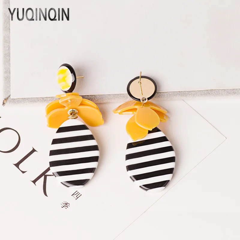 

Classic Drop Fashion Resin Earrings for Women 2018 Statement Long Geometric Acrylic Dangling Elegant Earring Female Jewelry