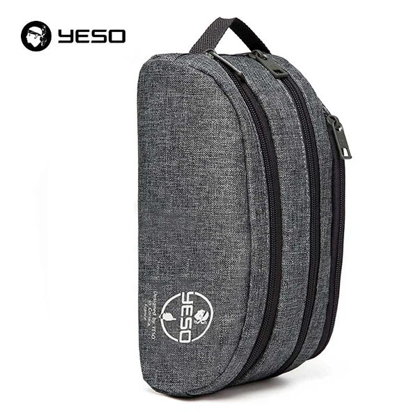 Charcoal gray YESO многофункциональная сумка для мытья модная серая косметичка дорожная Повседневная Сумка водонепроницаемая переносная косметичка из полиэстера - Цвет: Charcoal gray