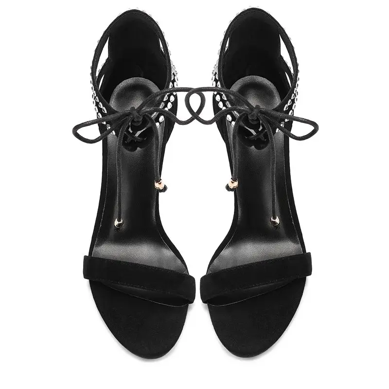 

ENMAYER Woman Sandals 2019 Summer Kid Suede Basic Party Women Sandals Super High Fashion Shoes Size 34-39 LY1388