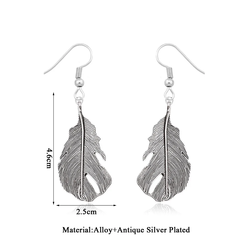 Женские Модные Винтажные серьги ручной работы с серебряным листом Ювелирные